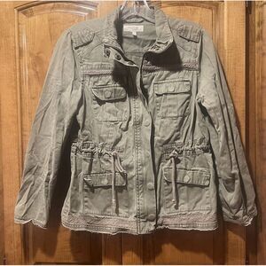 Charlotte Russe Womens long sleeve snap button/full zip jacket, size Small Green